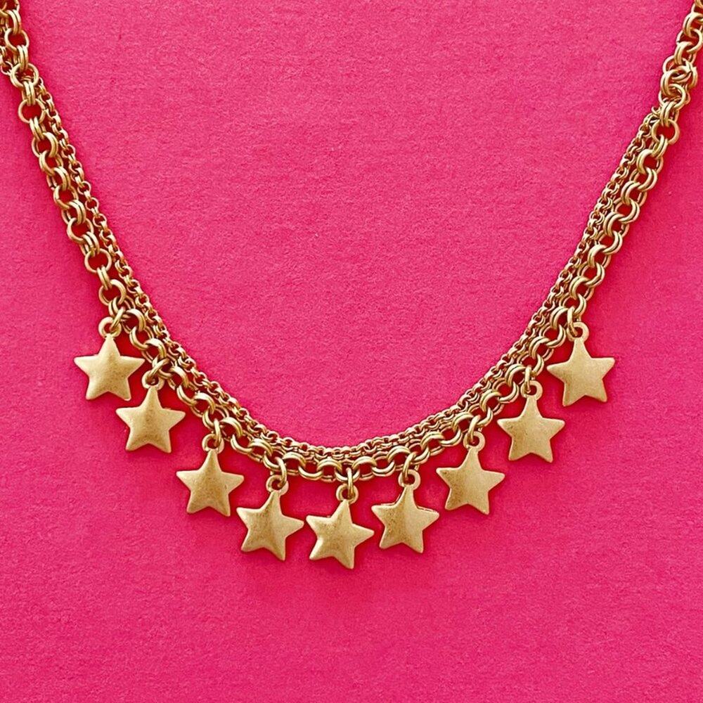 Stars of the Sky Gold Star Charm Necklace